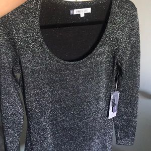 New Jennifer Lopez black Sweater dress with silver